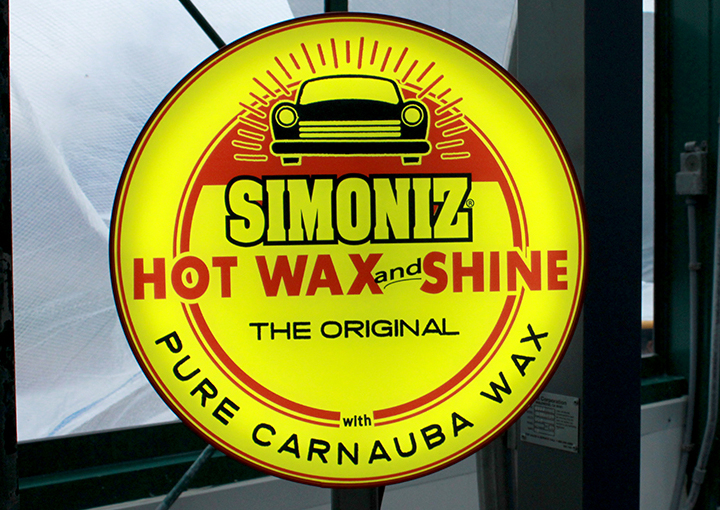 Sign with Simoniz® Hot Wax and Shine The Original with Pure Carnauba Wax
