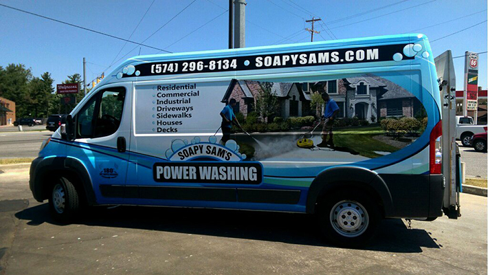 Soapy Sam's Power Washing Van